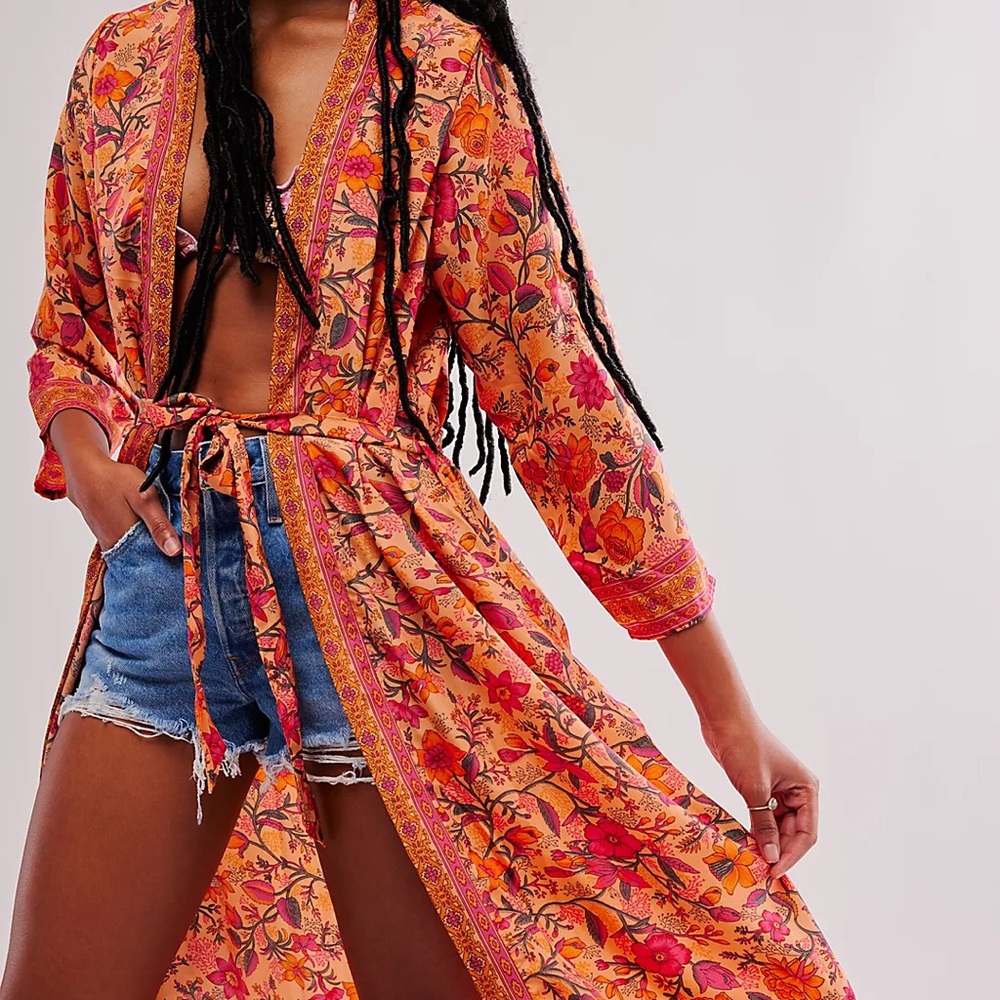NWT Free People Long Sleeve Kimono Robe